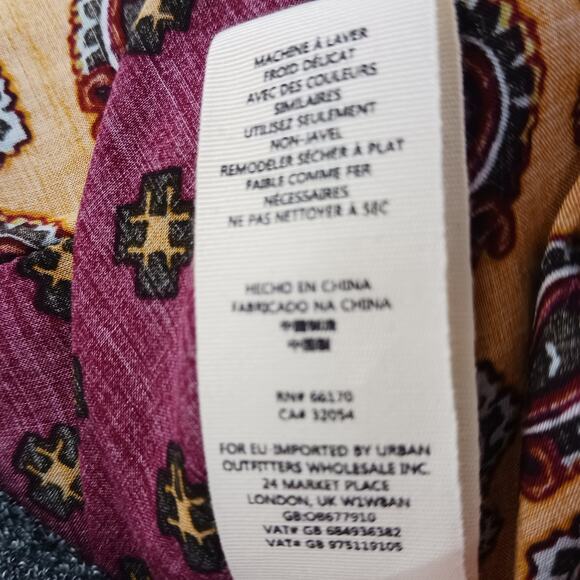 Free People SZ XS Blossom Thermal Patchwork Top Charcoal Gray - Picture 8 of 8